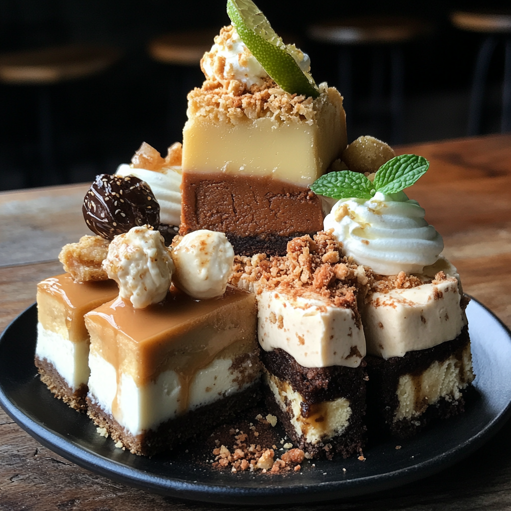 Variety of desserts made with condensed milk, including brownies, caramel sauce, and Tres Leches cake.