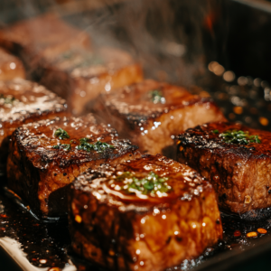 Cube steak being cooked using different methods: pan-fried, braised, and slow-cooked in a cozy kitchen setting.