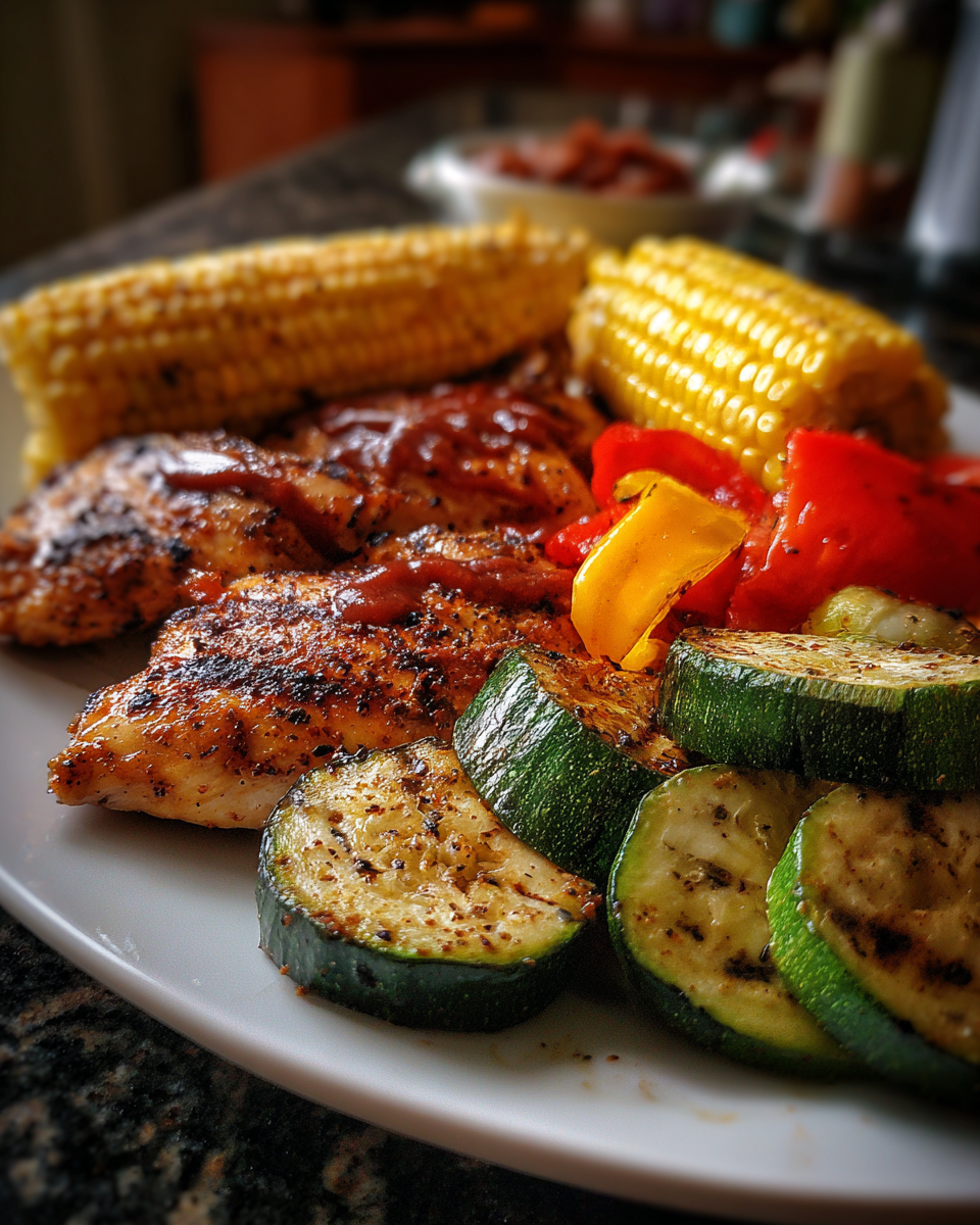 Best Summer BBQ Dinner: Smoky Grilled Chicken with Fresh Corn Salad and Garlic Flatbread